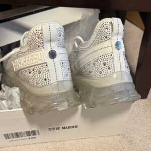 Steve Madden Maxima White Sparkle Sneaker